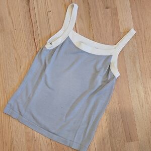 Jones New York Light Gray and Cream Camisole Sweater